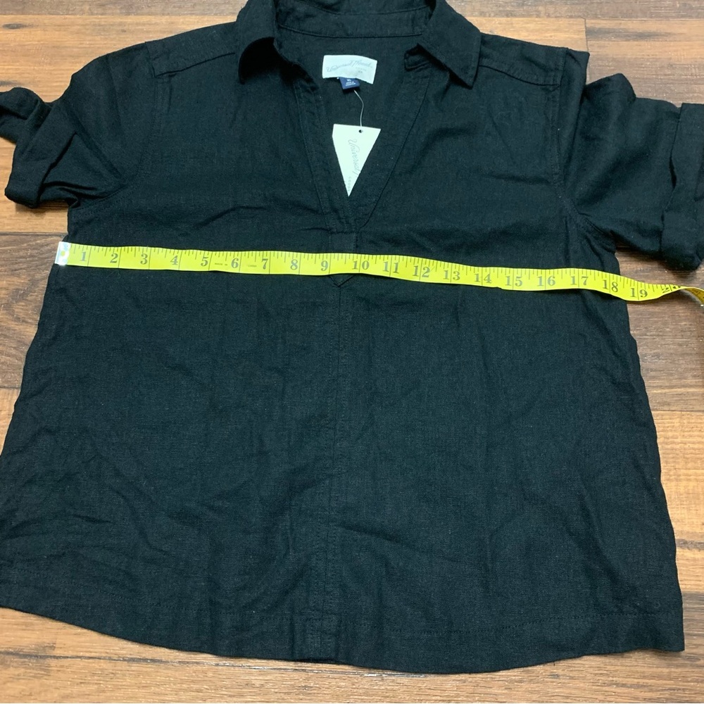 Universal Thread Womens Linen Blend Short Sleeve Black Popover Top XS New - Picture 4 of 8